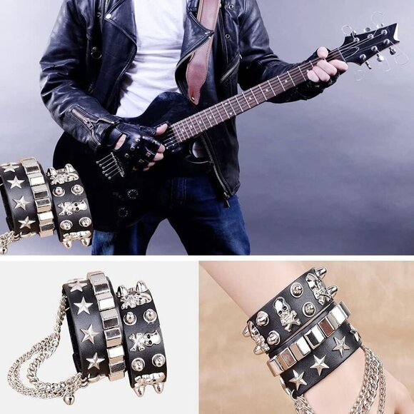 90s Punk Accessories 7PCS Cosplay Set for Men Women Halloween Party main image 4